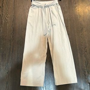 Zara cotton Pants Attached tie belt Pull On light beige excellent condition